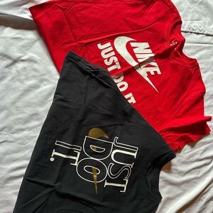 Nike athletic Red and Black Graphic T-Shirts